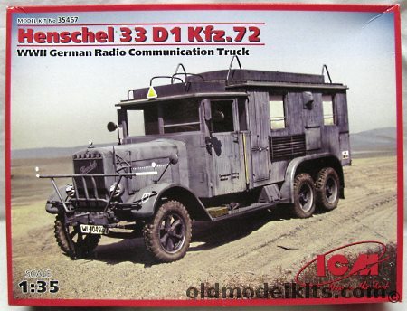ICM 1/35 Henschel 33 D1 Kfz.72 German Radio Communications Truck WWII, 35467 plastic model kit